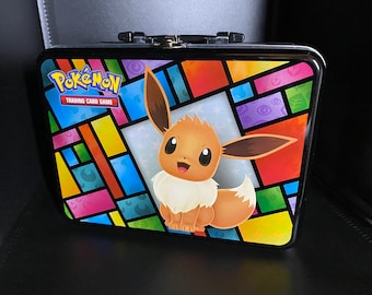 Pokemon Eevee Special Collector's Chest Lunchbox Tin! Eeveelutions Vaporeon, Flareon, Jolteon - Kid's Lunchbox!