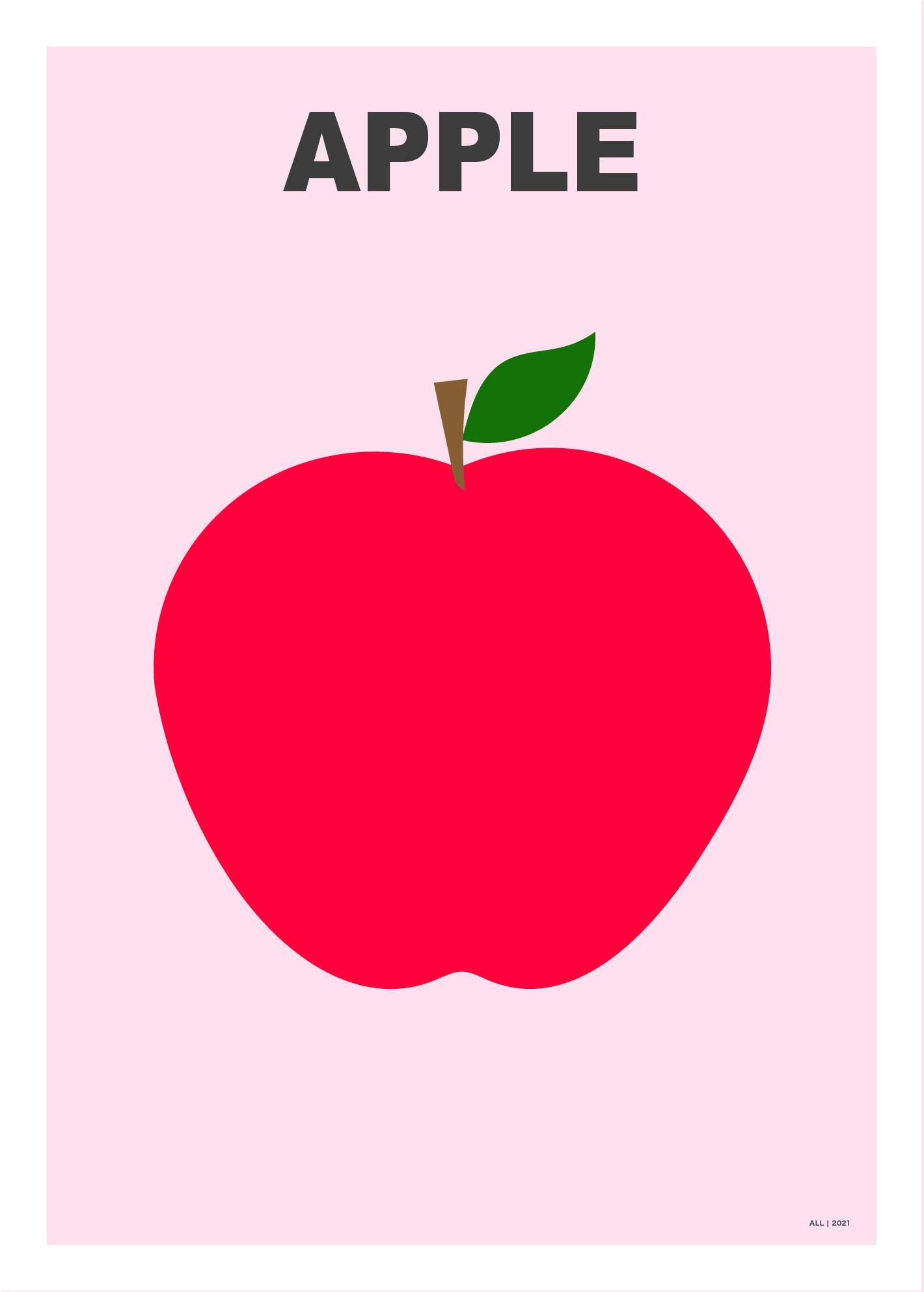 Apple large wall art digital print graphic design Etsy