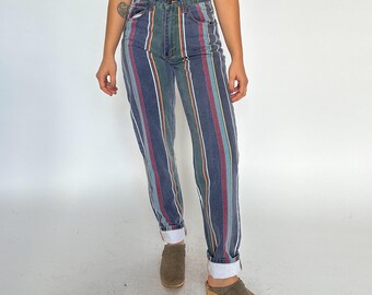Colorful striped mom jeans new arrivals