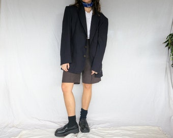 Vintage 1990's Navy Wool & Cashmere Blazer Jacket / Vintage Country Road