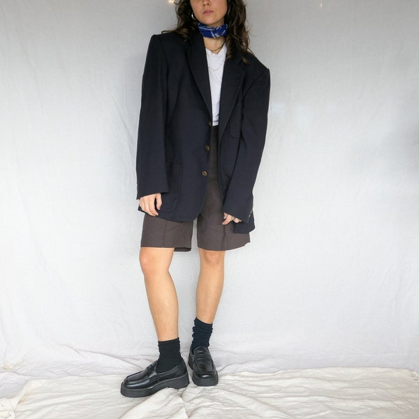 Vintage 1990's Navy Wolle & Kaschmir Blazer Jacke / Vintage Country Road