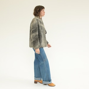 Vintage 1960s Curly Lamb Fur Cropped Length Coat / XS image 3