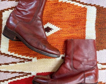 Vintage Frye leather ankle boots / zip / US 8.5 / Western