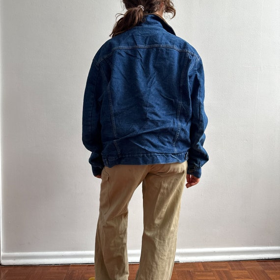 Vintage '70s - '80s sherpa denim jacket / chore /… - image 4