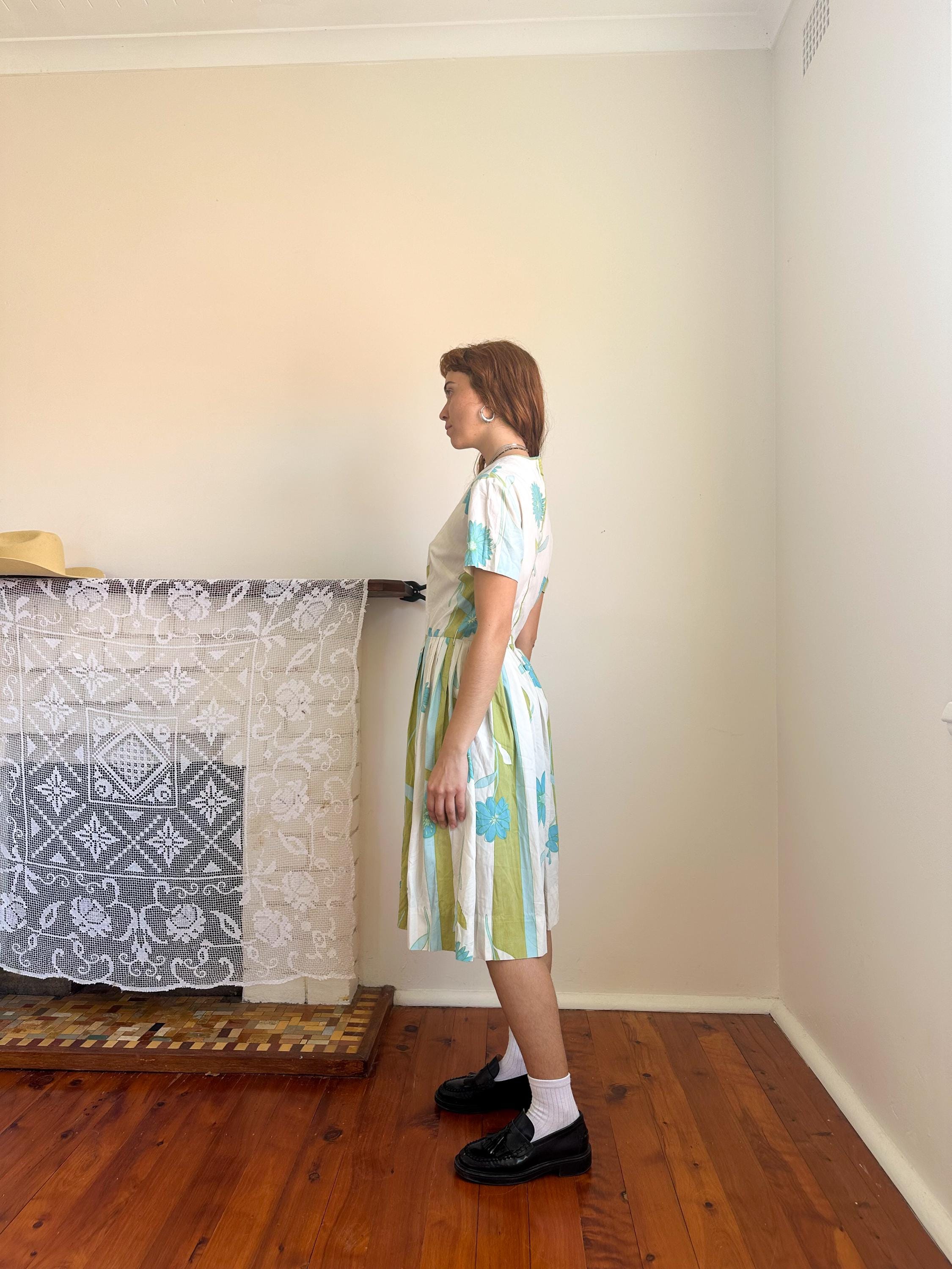 knee length dresses for ladies Antique Edwardian White Cotton Dress with Ruffle Collar, Small – Ian  Drummond Vintage