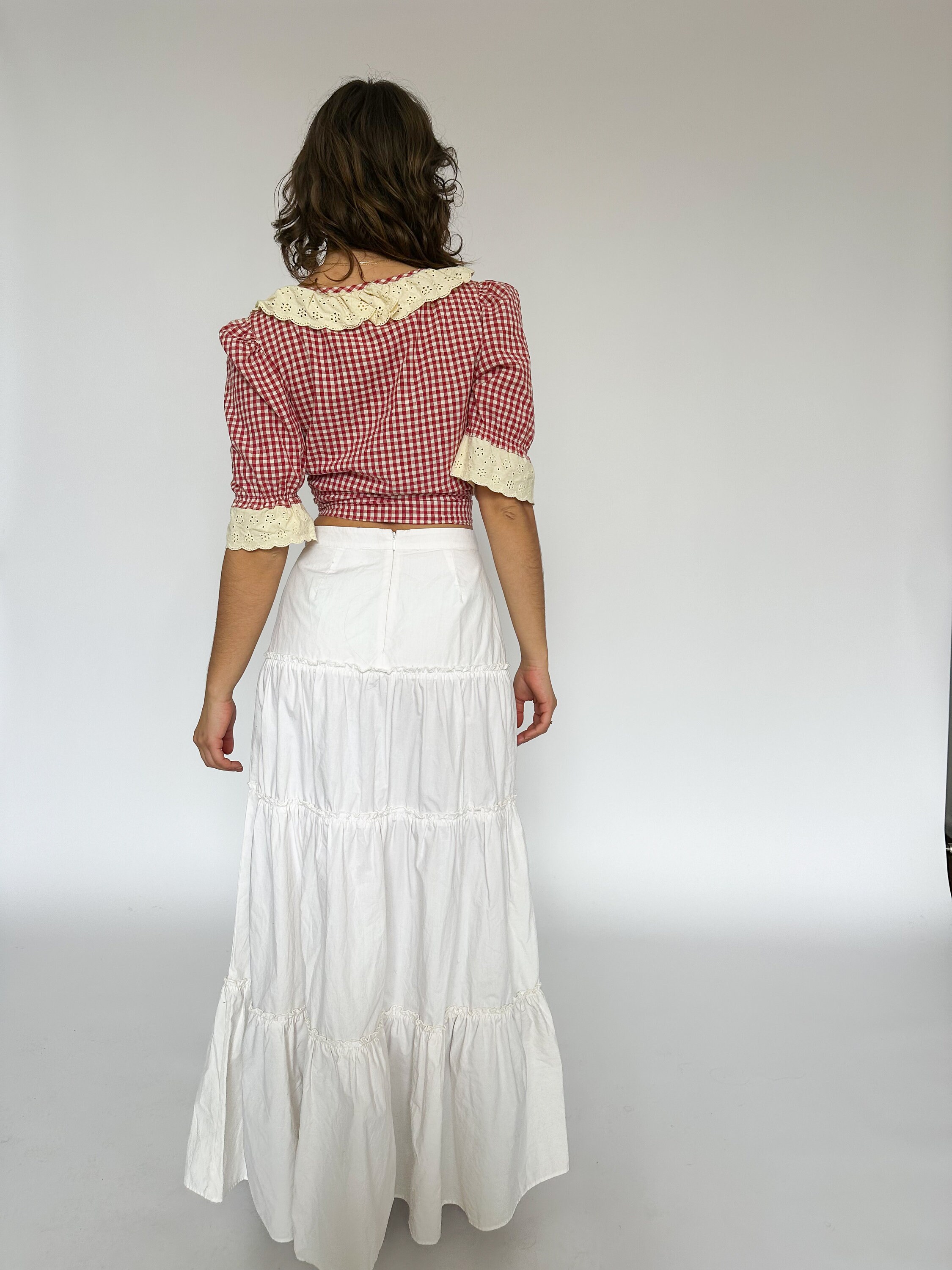 Pre-loved Sir the Label White Maxi Skirt / Tiered / Romantic