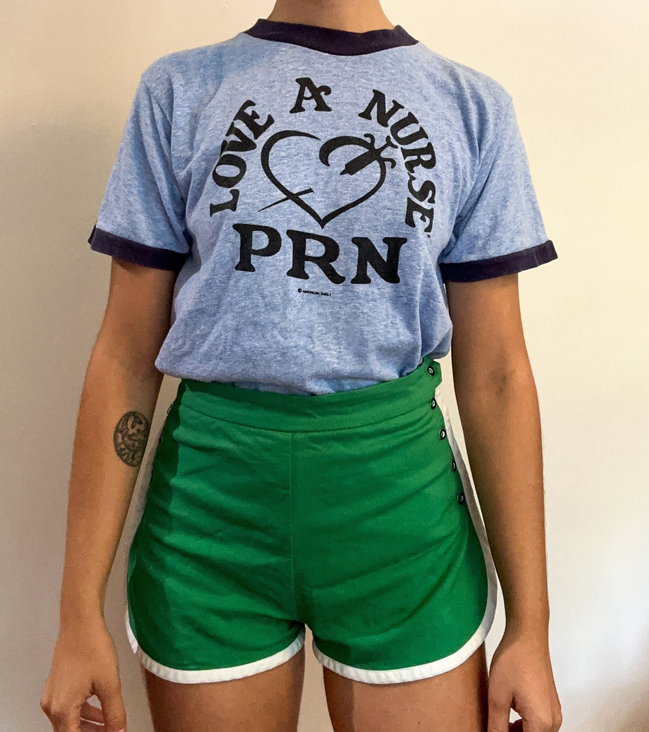 Vintage 1970's Ringer T-shirt / USA / Love A Nurse PRN - Etsy