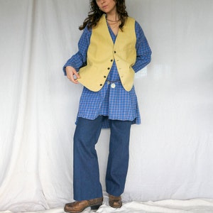 Vintage Vivid Blue and Orange Plaid Grandpa Shirt / Cotton Flannel / One Size / Antique 1930's Flannel / Men's XXL / Women's XXXXL image 8