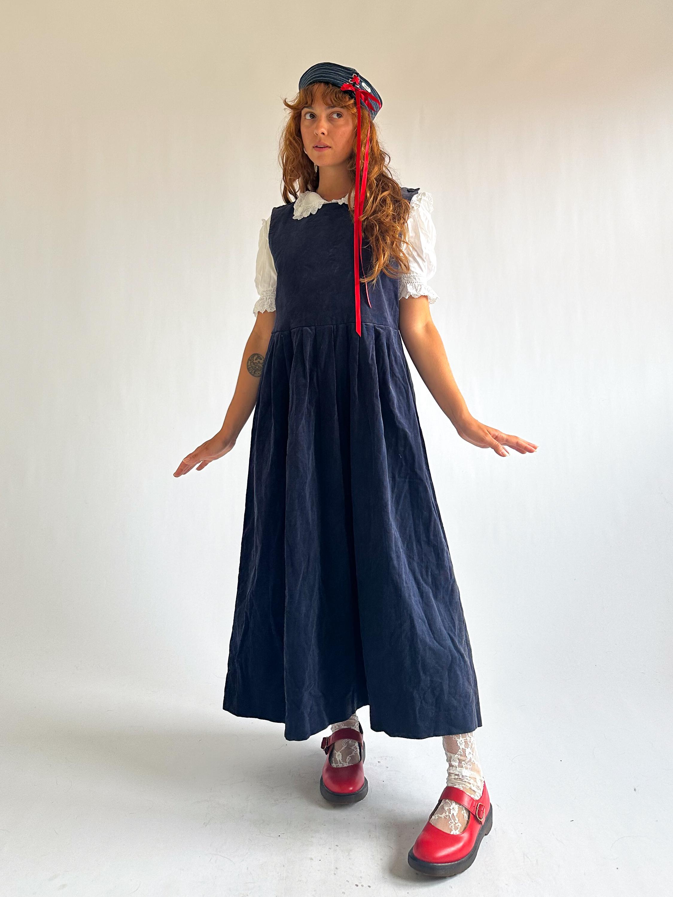 navy blue dress for baby girl Vintage 90's Denim Pinafore Dress main image 1