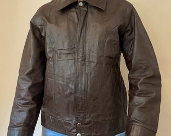 Vintage brown leather jacket / Bomber Style / Women’s L Men’s S