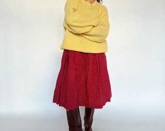 Vintage pastel yellow chunky woollen jumper / knitted sweater / lambswool