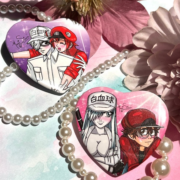 Cells At Work Couple Heart Button