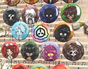 SCP Chibi  Anime Pinback Buttons