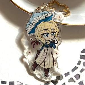 Evergarden Anime/ Double Sided Glitter Charm