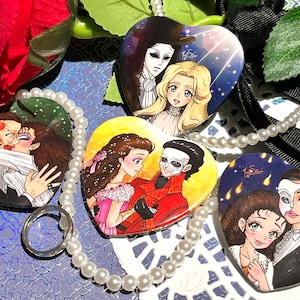 Phantom of the Opera Couple Heart Buttons