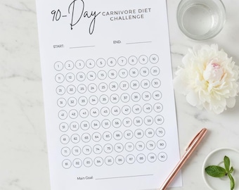90-Day Carnivore Diet Tracker: Printable Meal & Progress Log (PDF)