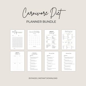 Carnivore Diet Planner Bundle | Carnivore Diet Guide | High Protein Diet | Carnivore Diet Plan | Keto Carnivore | Carnivore Diet List | Meat