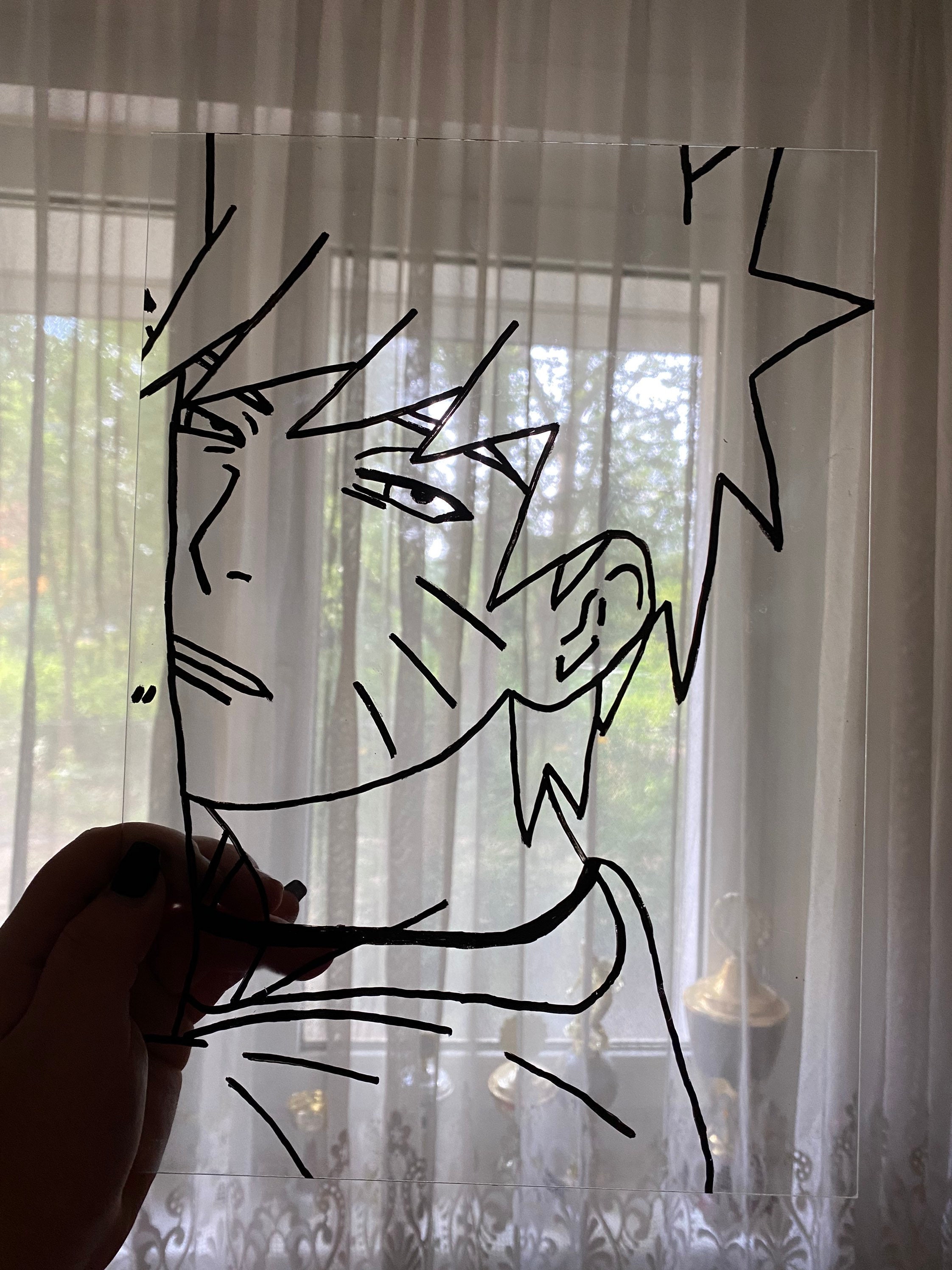 Naruto Uzumaki Anime Glass Paint Template for Coloring Etsy