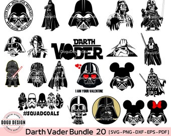 Darth Vader SVG Bundle - Anakin Skywalker SVG - Darth Vader with Mickey Ears Svg - Printable & Digital - Cricut