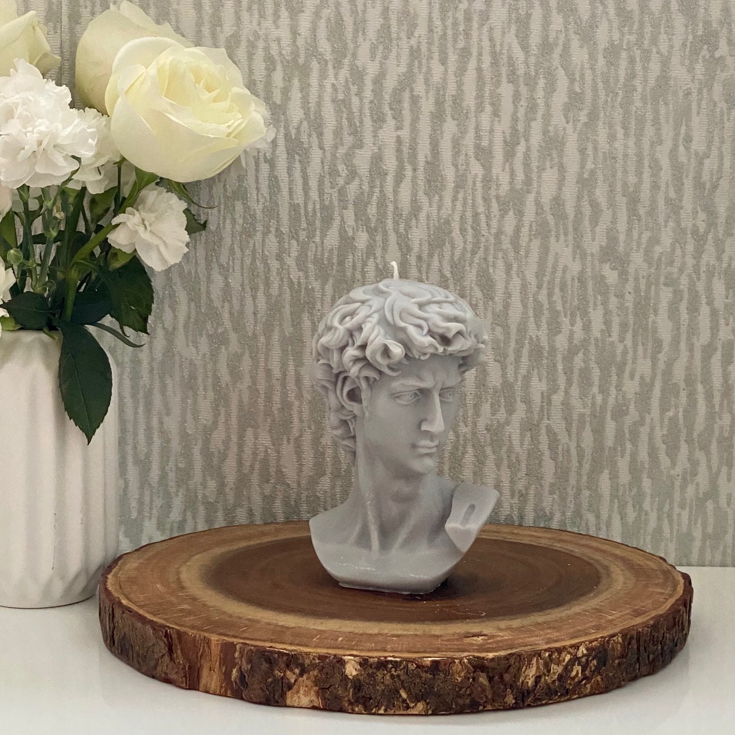 David Statue Candle Home Decorluxury David Head Candle 100 Etsy UK