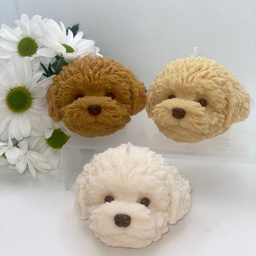 Puppy Candle Cute Decorative Dog Candle Scented Soy Wax Etsy UK
