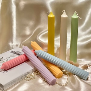 Scented Soy Wax Pillar Candle: Pastel Column Candle