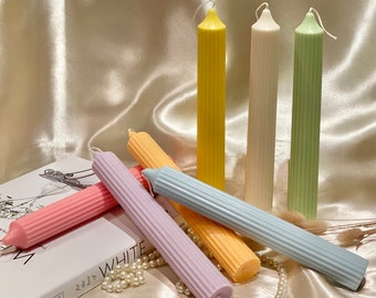 Pillar Candle, Decorative Soy Wax Column Candle, Scented Pastel Colour Pillar Candle
