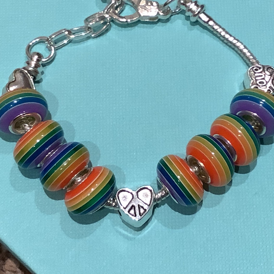 Regenbogen Perlen Armband Pride Armband Charm Armband Etsy