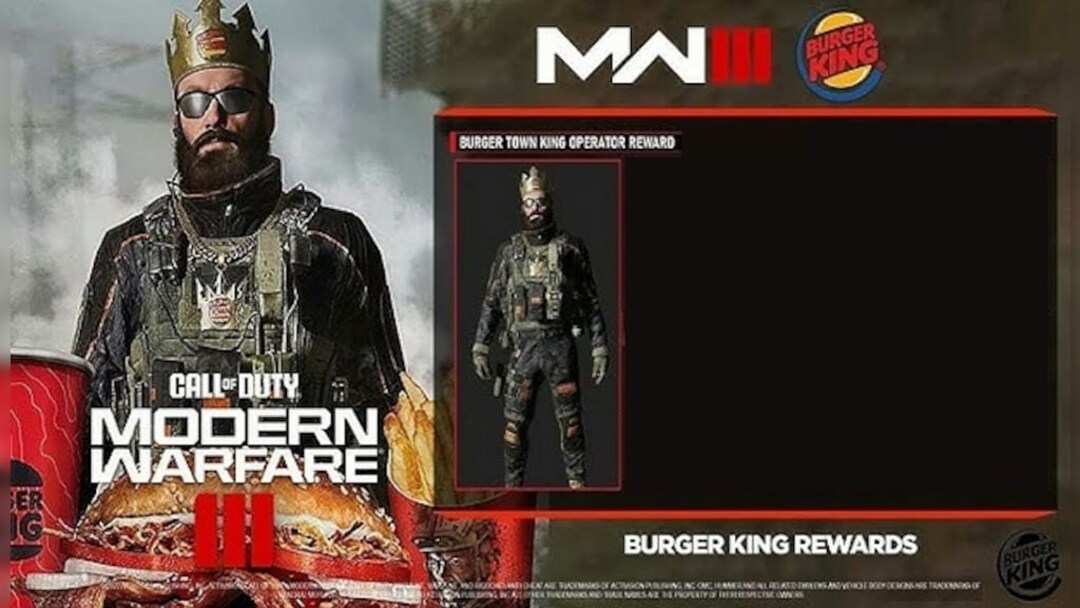 Call of Duty MW3 Burger King Operator Skin Etsy Australia
