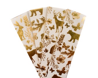 Gold and White Wildlife Bookmark - Animal Bookmark - Custom Tassels - Personalized Bookmark - Birthday Gift - Christmas Gift - Gift For Kids