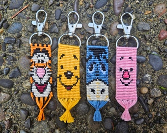 Winnie the Pooh Keychains - Backpack Keychain - Pooh Bear Keychain - Disney Accessory - Disney Keychain - Handwoven Lanyard Keychain