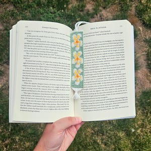 Green, White, Yellow, and Orange Hawaiian Flower Handwoven Bookmark - Plumeria Bookmark - Tropical Beach Bookmark - Gift for Book Lovers