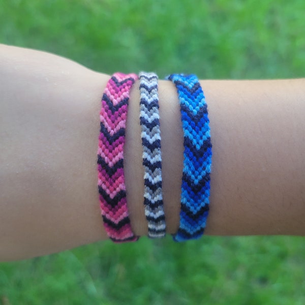 Custom/Personalized Chevron Friendship Bracelets and Anklets - Custom Colors - Custom Lengths - Widths May Vary - Gift For Kids and Teens