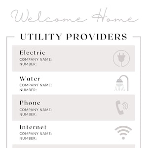 Real Estate Utility Information Sheet