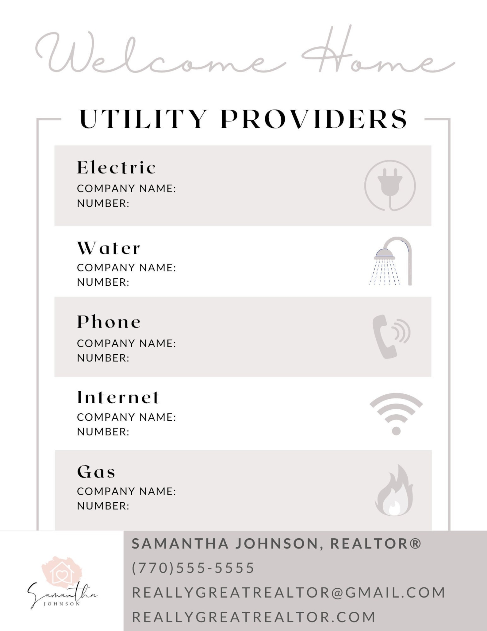 Real Estate Utility Information Form Etsy