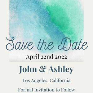 Save the Date Template - Beach Theme - Printable