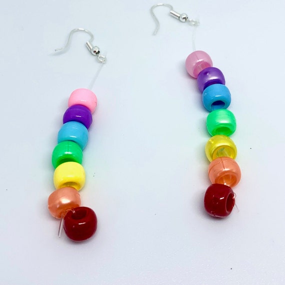 Dangly Rainbow Earrings Etsy