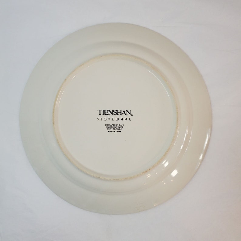 Vintage Tienshan Stoneware Blue Unicorn Fantasy Dinner Plate 10 Inches