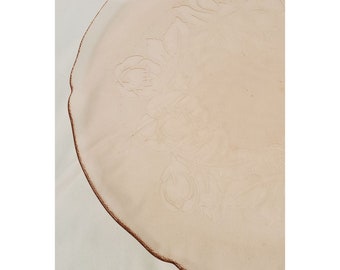 Vintage ARCOROC Pink Rosaline Large Glass Serving Plate Made In France