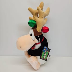 VTG 1985 Opus the Penguin Christmas Phase Reindeer Dakin Plush With All Tags