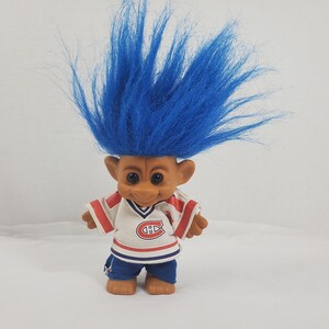 Vtg Vincent Damphousse Montreal Canadiens Wald Troll 1990er Jahre Figur Blue Hair