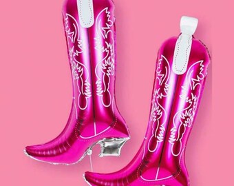 2pcs Cowgirl Boot Foil Balloons - 30&#39;&#39;