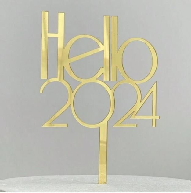 Hello 2024 Happy New Year Cake Toppers - Etsy