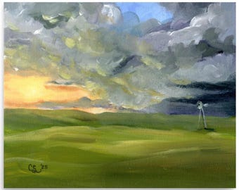 Stormy Fields Acrylic Print – Wide Open Spaces Landscape Art (Unframed)