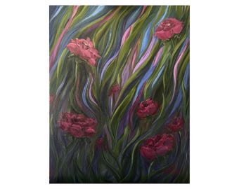 Original - "Undercurrents - 2" Acrylic Painting 16x20 on Stretched Canvas