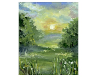 Original - "Midsummer" Acrylic Painting 8x10 on Stretched Canvas