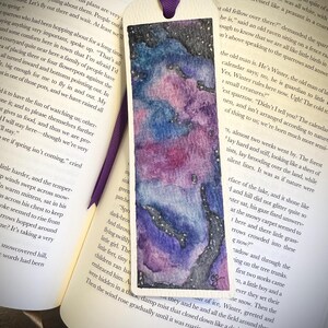 Handpainted Watercolor Bookmark - Galaxy