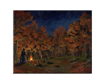 Original - "Autumn's Glow" Acrylic Painting 8x10 on Stretched Canvas