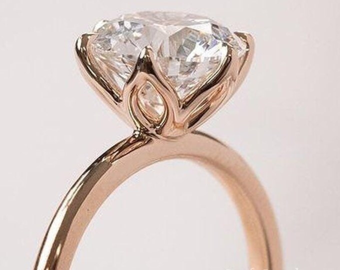 2 Carat Round Solitaire Moissanite Ring, Art Deco Claw Prong Set Moissanite Engagement Ring, Anniversary Ring Perfect Gift Rings For Women