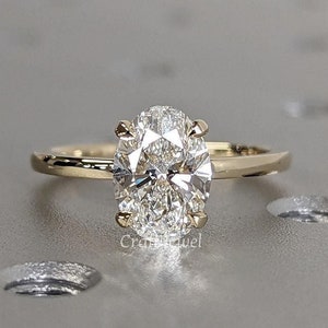 Oval Moissanite Engagement Ring, Oval Moissanite, Oval Cut Moissanite Solitaire Engagement Ring, Minimalist Ring, Art Deco Ring, Anniversary